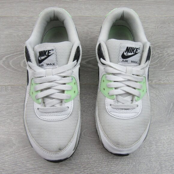 Nike Air Max 90 Sneakers Size 7.5 White Vapor Green Black CT1039-101 *USED* - Picture 3 of 9